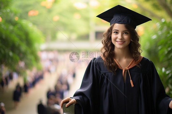 参加毕业典礼的女学生图片