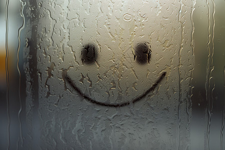 雨水冲刷的笑脸图片
