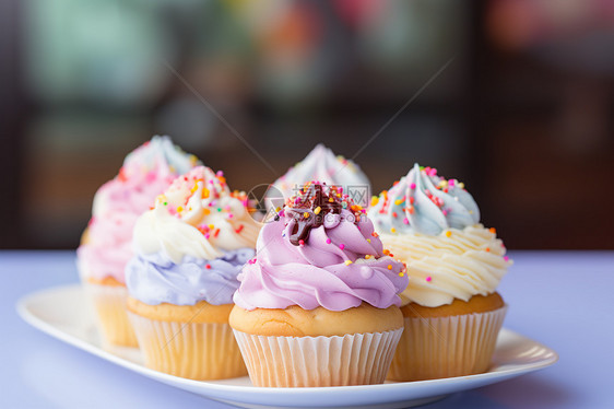 美味诱人的彩色糖珠蛋糕图片