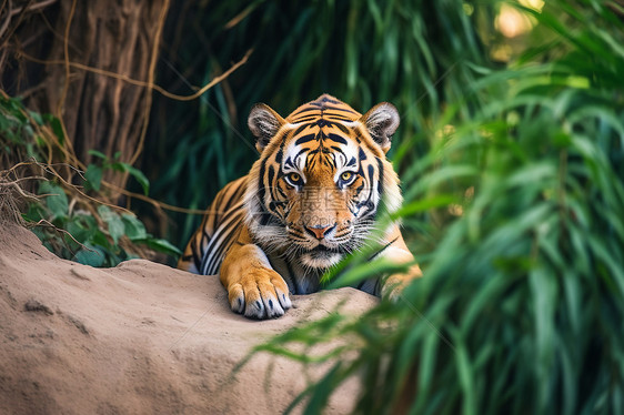 野生动物园中的老虎图片