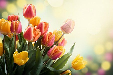 庆祝节日的郁金香花朵背景图片