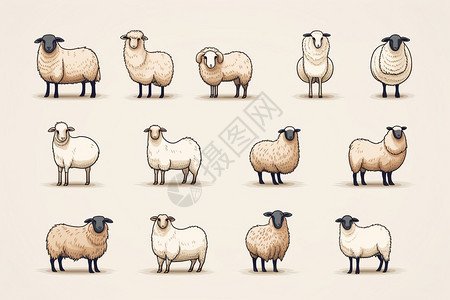 线性简约羊像图片