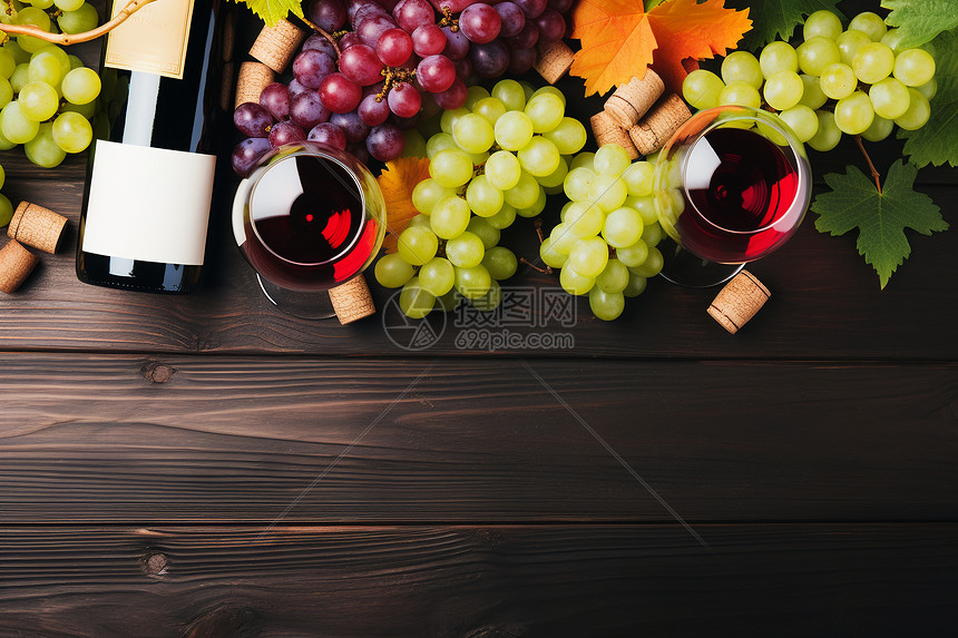 葡萄美酒和葡萄图片