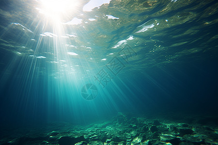 海底水面光线波光背景图片