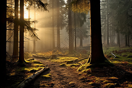 神秘的森林背景图片