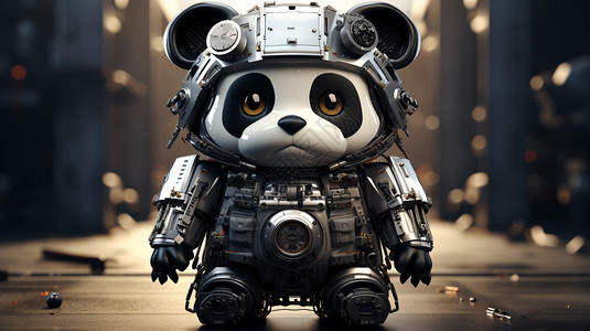 熊猫机甲玩具背景图片