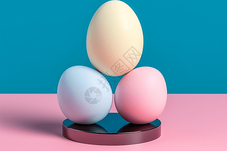 三种颜色的美妆蛋设计图片