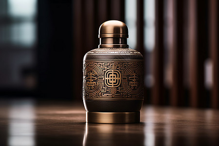 香气飘溢的古典酒罐背景图片