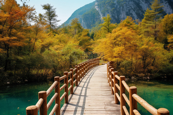 山青水秀的秋景图片