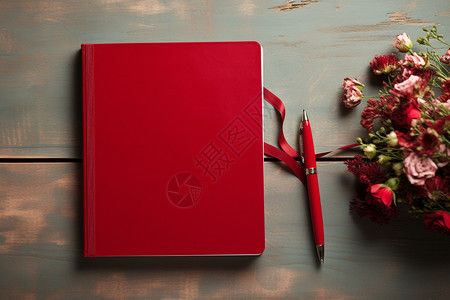 喜庆的红色笔记本图片