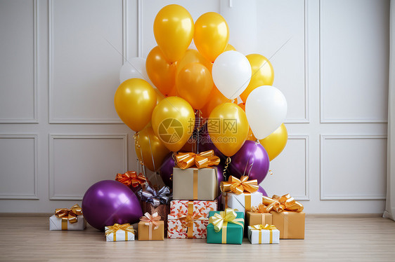 创意的气球装饰礼物图片