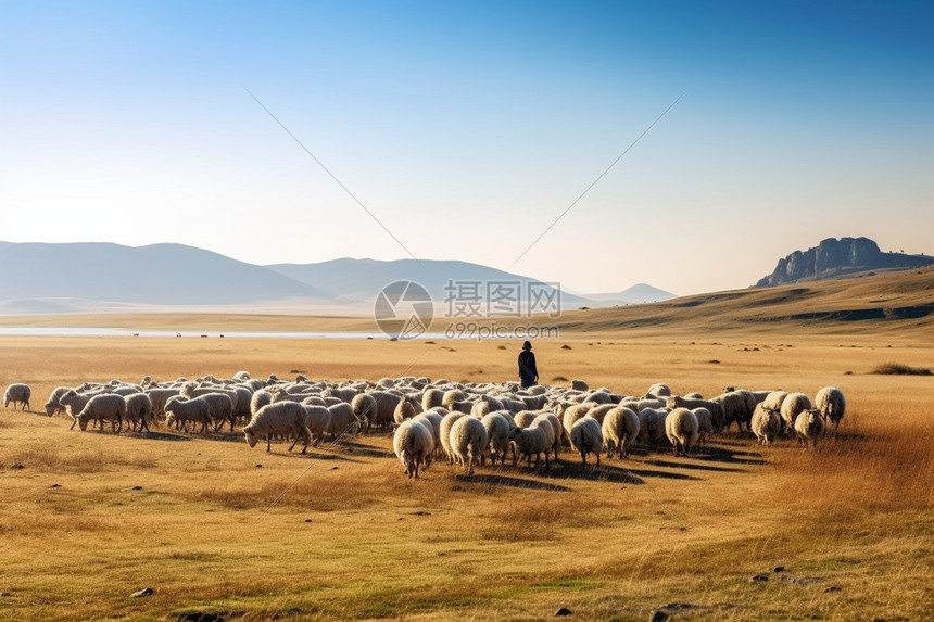 草原上的畜牧业图片