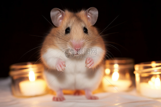 蜡烛和仓鼠图片