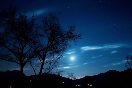 美丽的夜晚星空景观图片