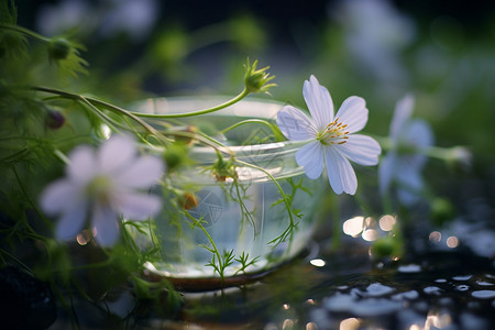 透明小花素材户外的小花背景