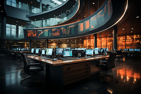 现代证券交易大厅图片