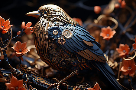 青铜鸟雕塑图片