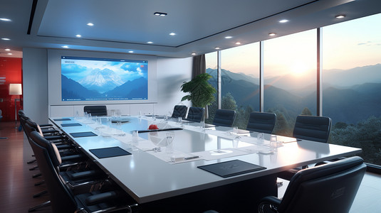 商务大型会议室背景图片