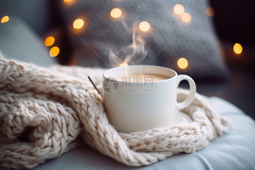 冬日早晨的咖啡图片