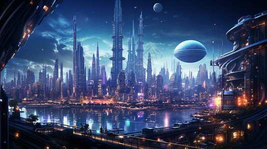 未来赛博朋克城市图片