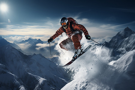 滑雪者做着漂亮的动作图片