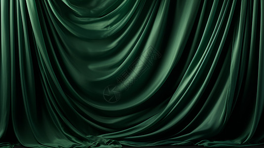 绿色丝绸幕布图片