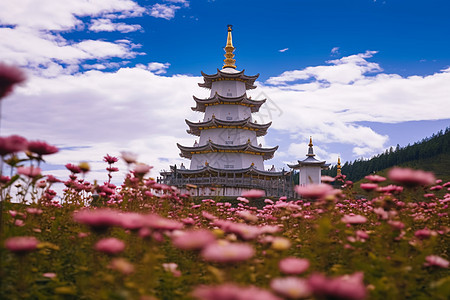 天空下的白塔图片