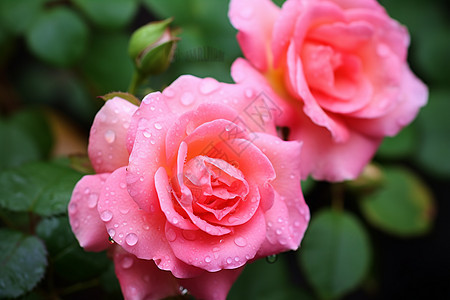 娇艳欲滴的玫瑰背景图片