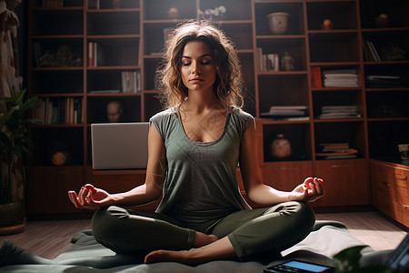 瑜伽练习的女子背景图片