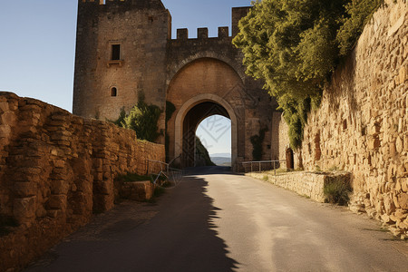 道路中的堡垒图片