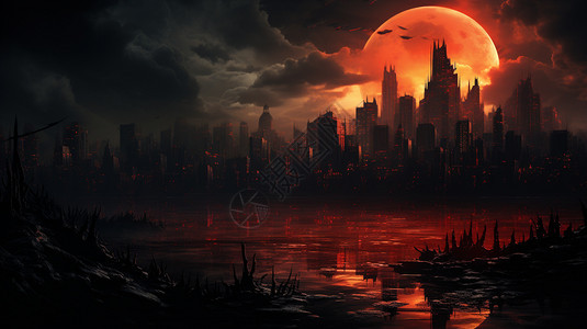 末世里的城市背景图片
