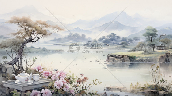 好看的中国画山水图片