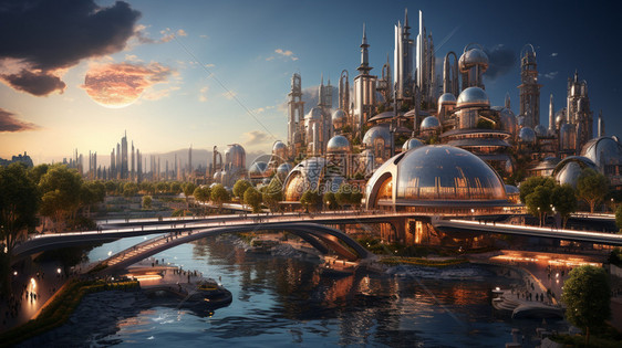 未来主义的城市图片