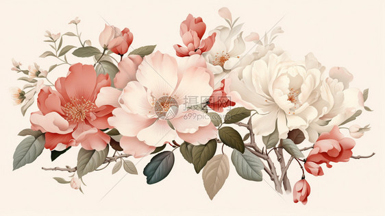 中国画的花朵图片