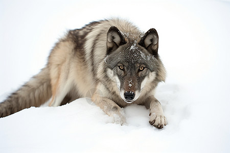 冬日狼影背景图片