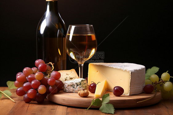 木桌上的奶酪图片
