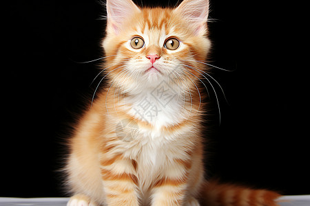小橘白毛猫图片