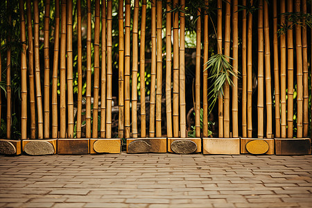 传统竹篱墙背景图片