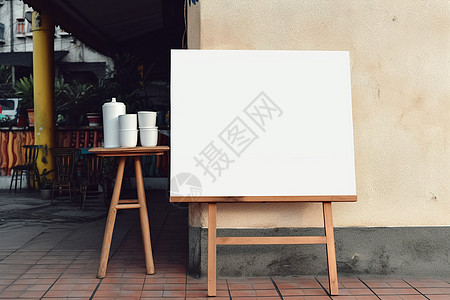 白板与木桌背景图片