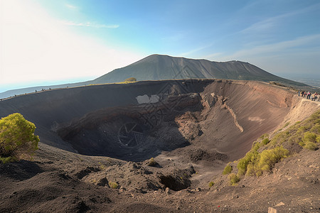 天空下的火山口图片