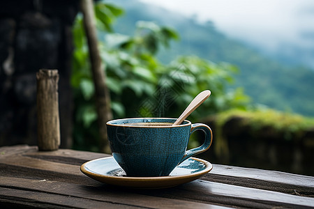 杯子勺子背景图片