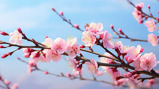 树枝上的桃花图片