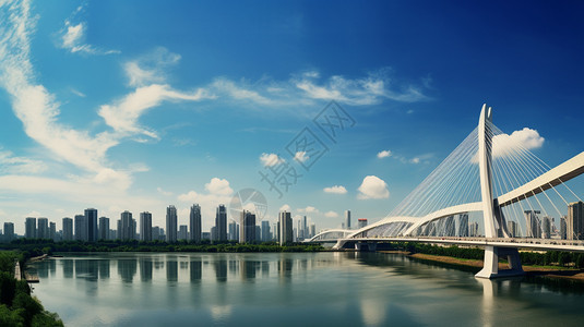 城市的桥梁交通背景图片