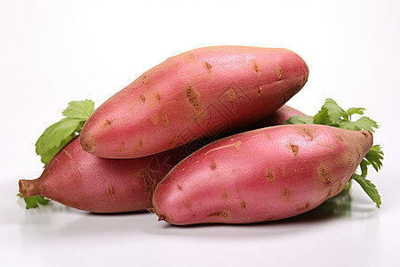 三个粉色的红薯高清图片