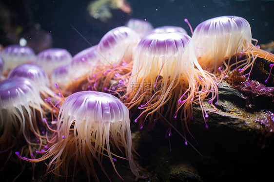 海洋中游动的水母图片