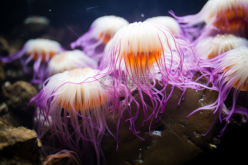 紫色水母群落图片