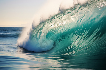 海浪冲击岸边背景图片