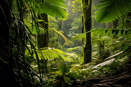 奇异的热带雨林背景图片