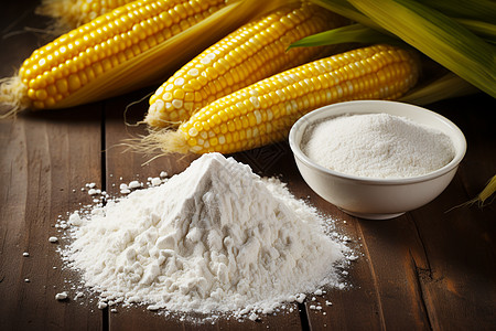 面粉背景营养饮食的玉米面粉背景