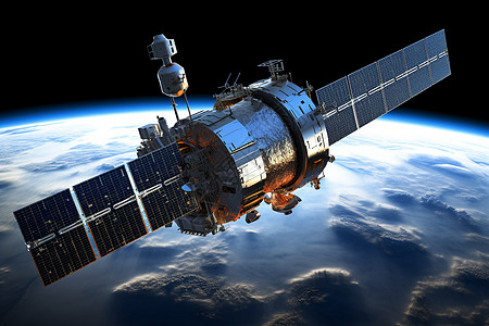 空间站宇宙中航行的卫星背景